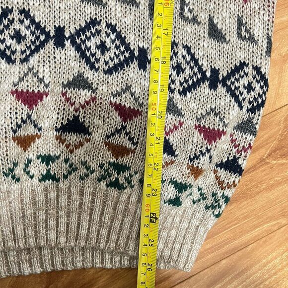Jason Daniels Vintage Sweater Size M Beige Chunky Grandpa Pullover Y2K Retro 90s - Picture 4 of 5